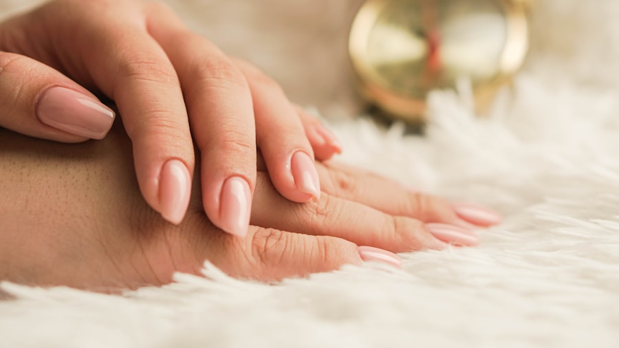 Milky pink nails
